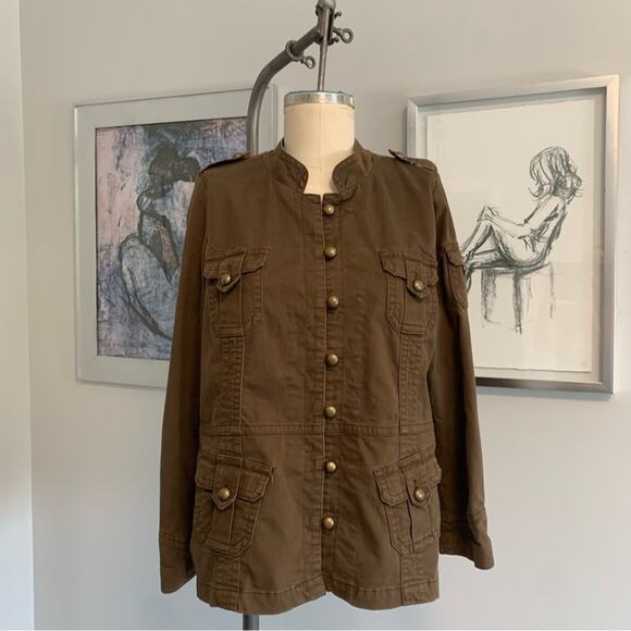 Jean Star Military Jacket Brown Women’s Boho Retro Fall - Picture 3 of 10
